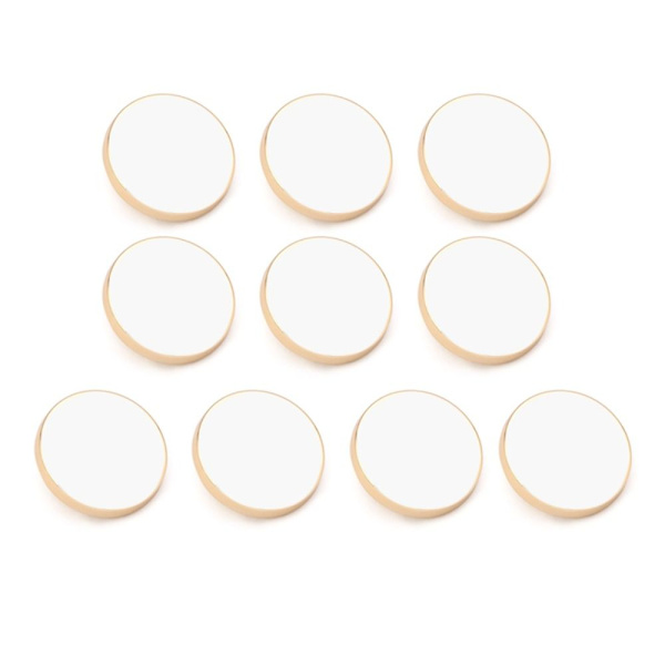 10 stk Metallknapper Hodeplaggklemme HVIT 15MM White 15mm