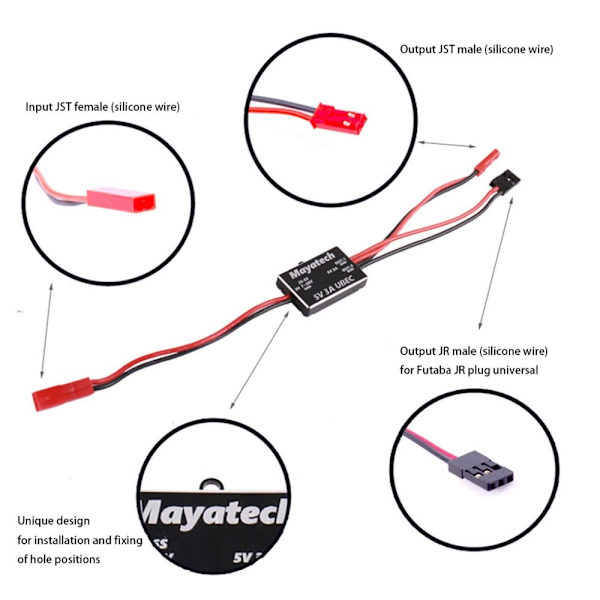 UBEC DC Converter Step Down Module RØD UBEC 12V 3A UBEC 12V 3A Red UBEC 12V 3A-UBEC 12V 3A