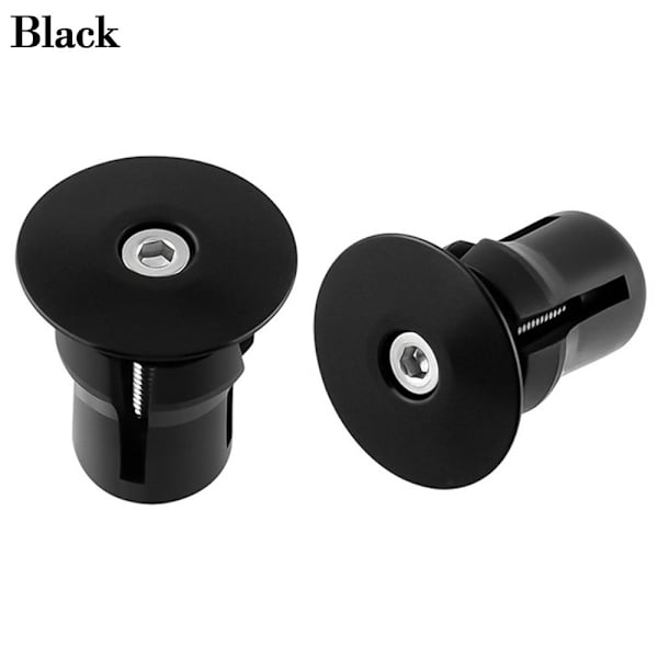 2st Ändpluggar Lås Handtag Styrplugg SVART Black
