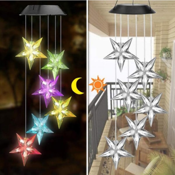 LED Wind Chime Solar Light 5 5 5