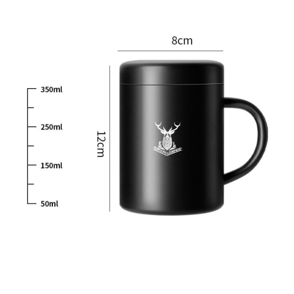 Kaffekopp Dubbelbottnad Mugg SVART 350ML 350ML black 350ml-350ml