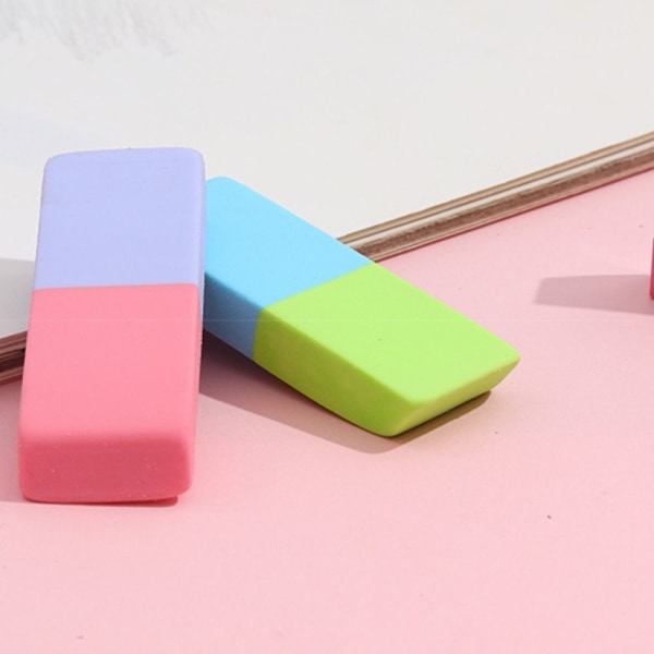 Tofarge viskelær Skrivesaker Gummi Korreksjon Verktøy Random Color