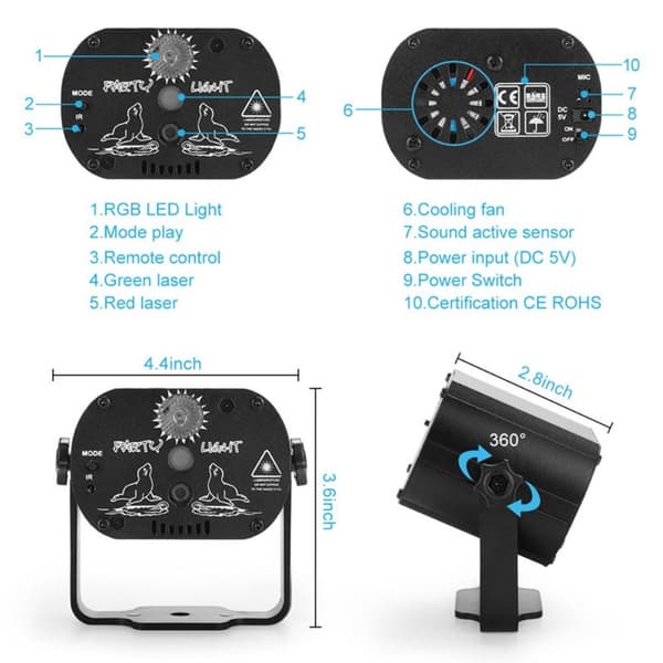 Stage Light Disco Lights Farverig Flash Lampe