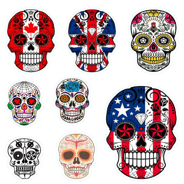 Sugar Skull Stickers Laptop Cool Skull Dekaler Skateboard