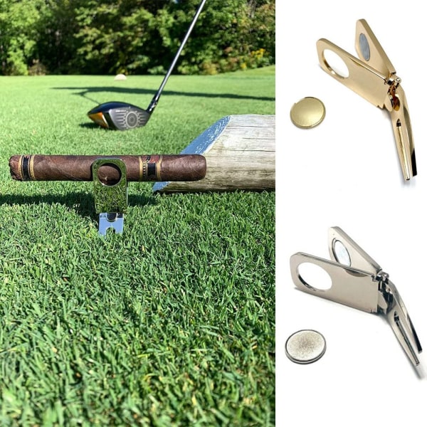 Golf Divot Tool Cigar Holder SILVER Silver