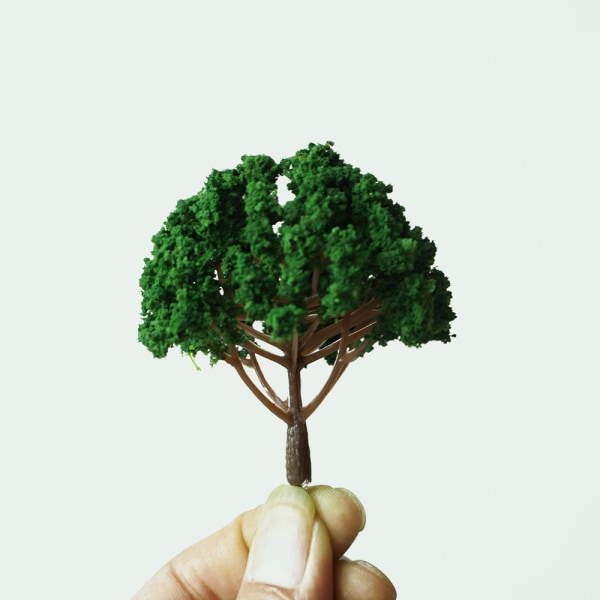 20st Miniatyr landskapsmodell falska träd