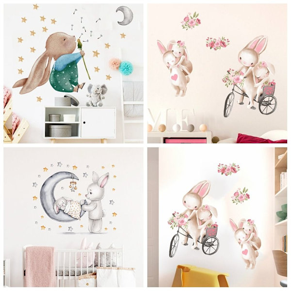 Vægklistermærker Tegnefilm kanin Decals 1 1 1