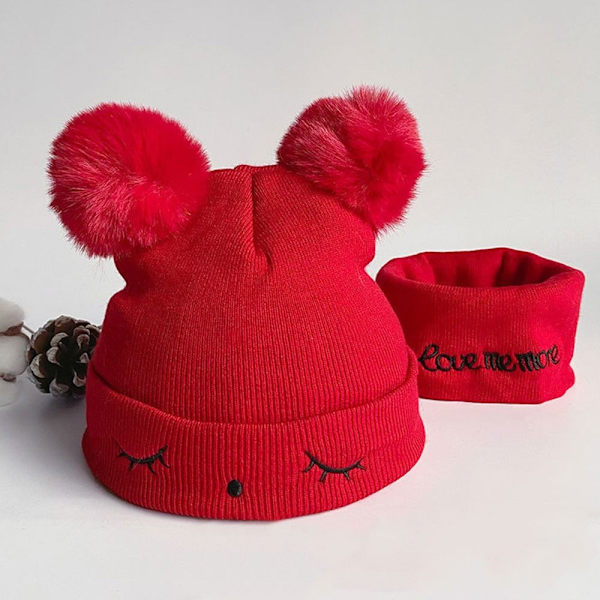 Stickad mössa för barn Baby RÖD STIL 1 STIL 1 Red Style 1-Style 1