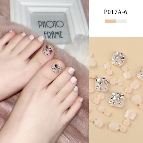 24 stk falske tånegle Aurora Dazzle P017A-6 P017A-6 P017A-6