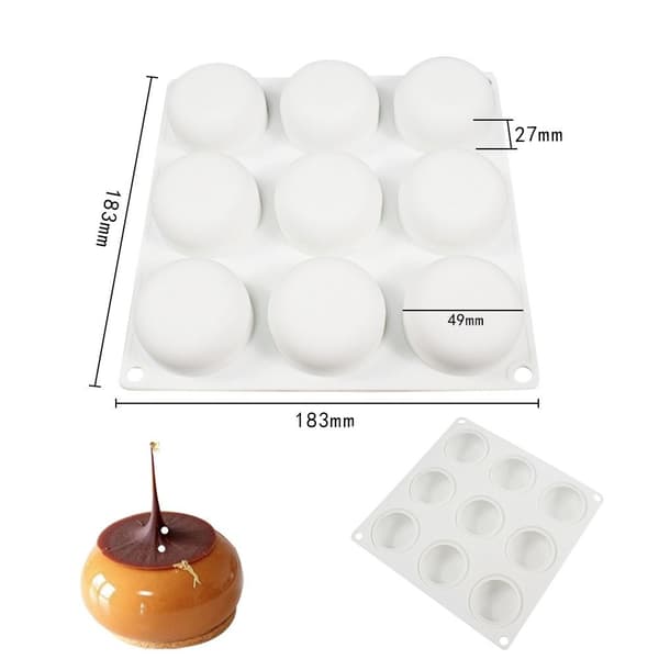 3D halvklot silikon form Mousse formar