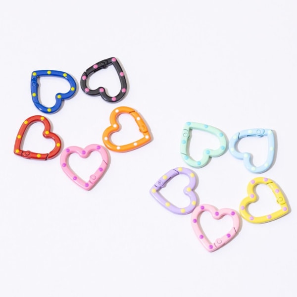 5 stk Spring Heart Ring Spenner Karabinkrok 3 3 3