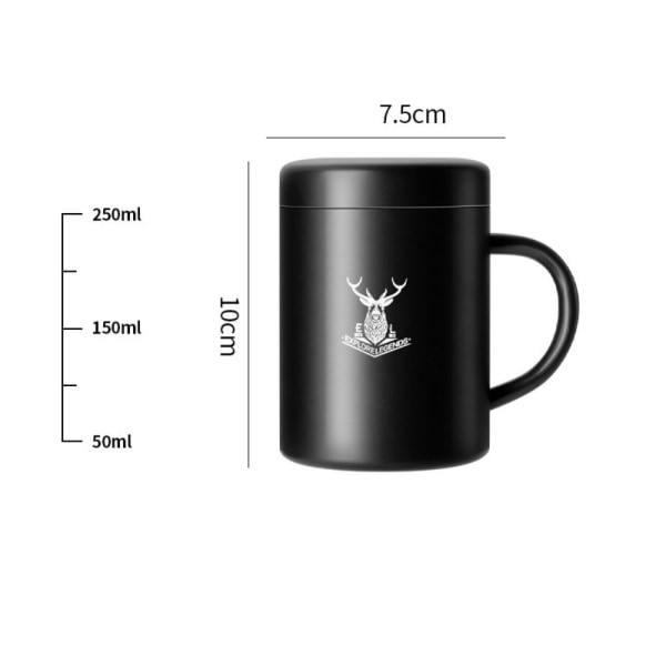 Kahvikuppi, kaksipohjainen muki MUSTA 250ml 250ml black 250ml-250ml