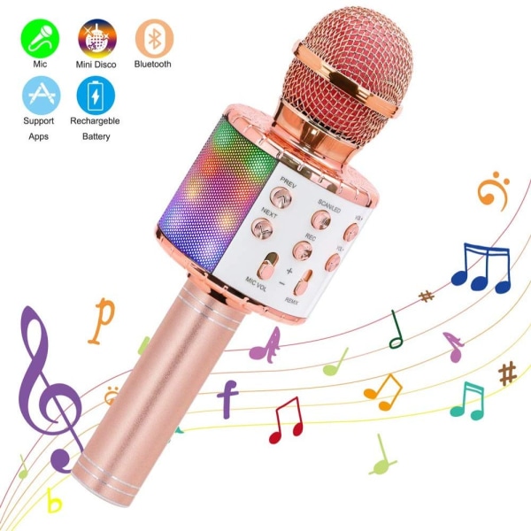 Trådløs Karaoke Mikrofon Bluetooth Højttaler SØLV silver