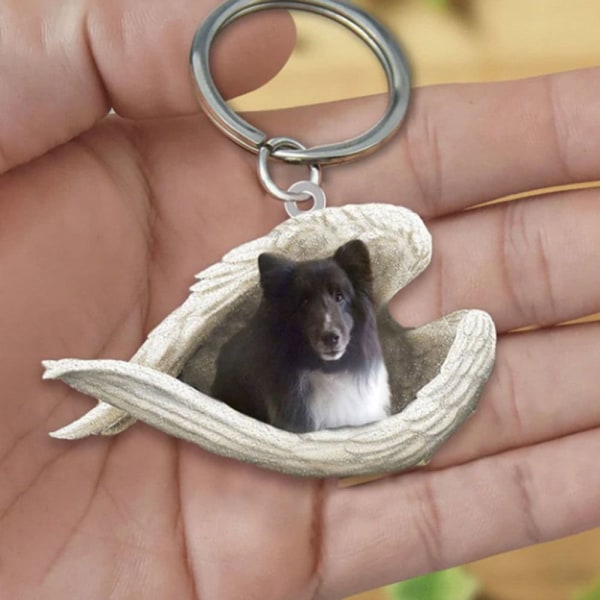 Wing Dog Keychain Dog Key Ring 07 07 07