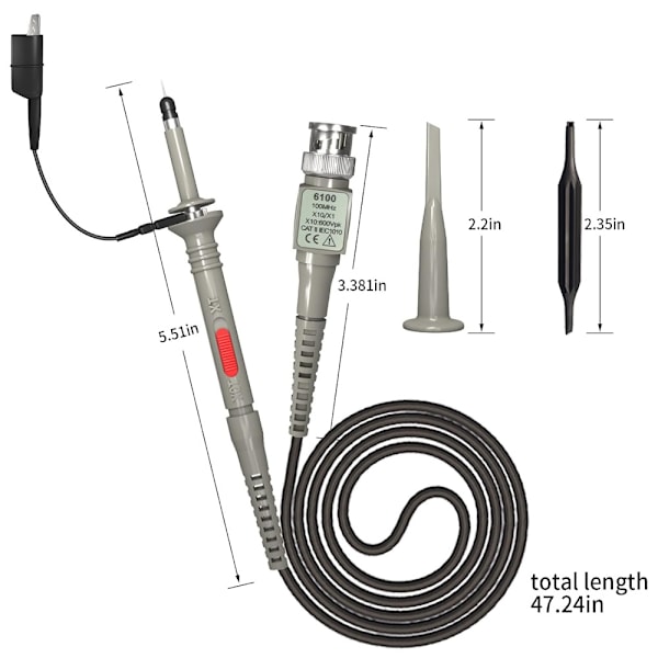 2 stk P6100 Oscilloskop Clip Probe Probe