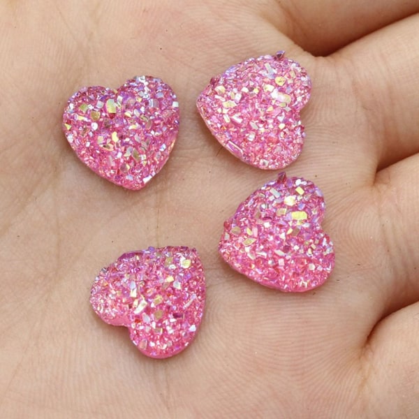 12 mm 100 kpl Glitter Heart tekojalokivi litteä aplikaatio 4 4 4