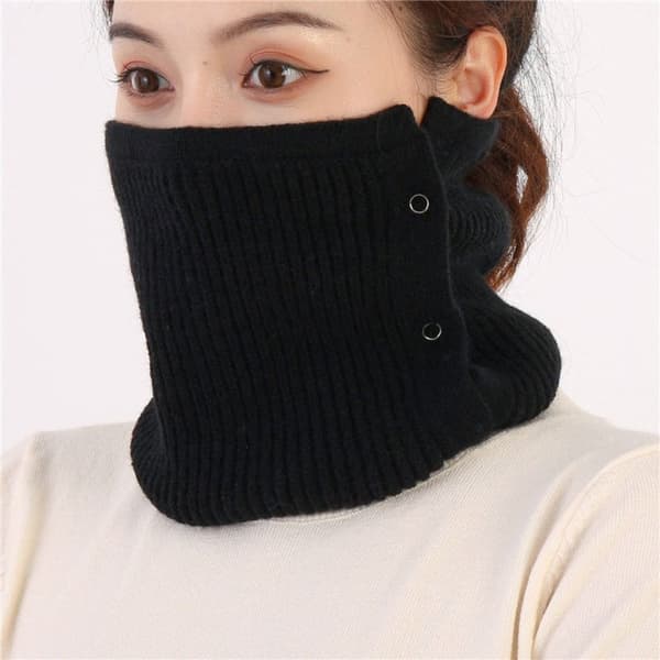 Stickad Fake Collar Scarf GRÅ gray