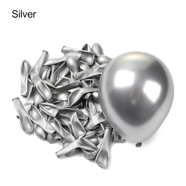 50st 5inch Latex Ballong Uppblåsbara Leksaker SILVER silver