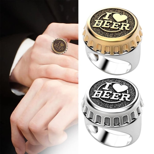 Cap korkkirengas I Love Beer Ring SILVER 9 Silver 9