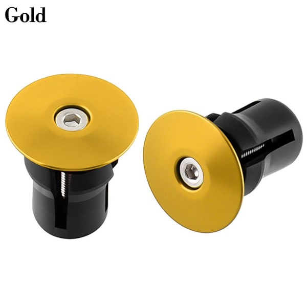 2st Ändpluggar Lås Handtag Styrplugg GULD Gold