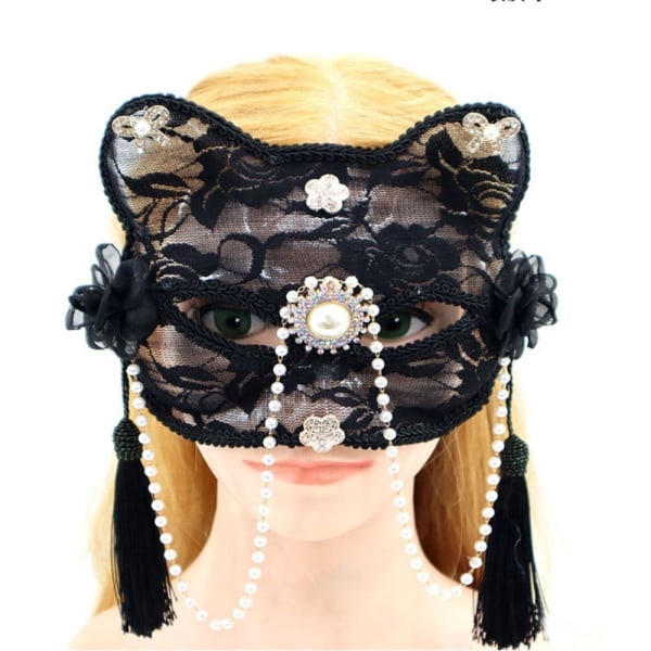 Lace Masquerade Eye Mask Half Face Lace Cat Mask A A A