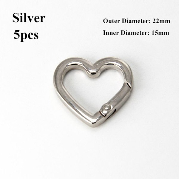 5kpl Jousirengas Soljet Karabiinit Kukkarot Käsilaukut SILVER Silver 22x15mm