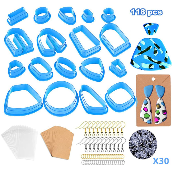 118st Polymer Clay Cutters Örhängen Cutters BLÅ blue