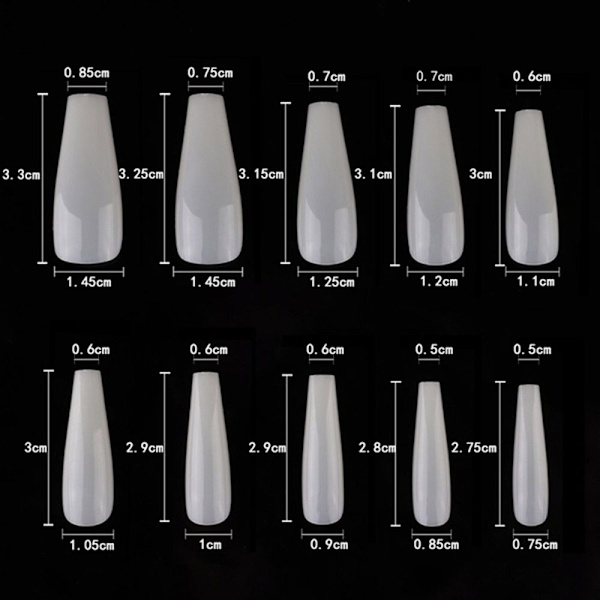 100 stk/æske falske neglespidser Kiste falske negle CLEAR-100STK-BOX Clear-100PCS-Box