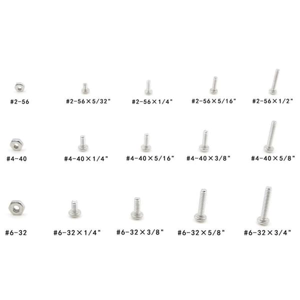 360 kpl Koneruuvit Phillips Pan Head -ruuvit Pultit ja mutterit