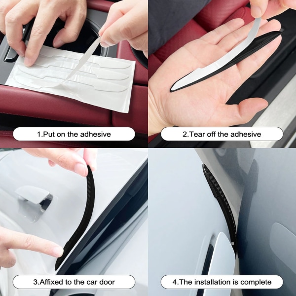 4 Stk/Sæt Anti-kollision Strip Anti-ridse Strip RØD red