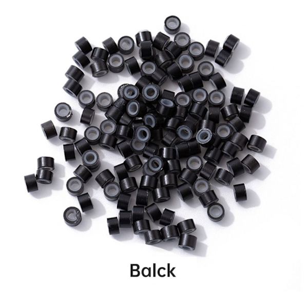 500 kpl Hiushelmiä Micro Links Sormukset MUSTA Black