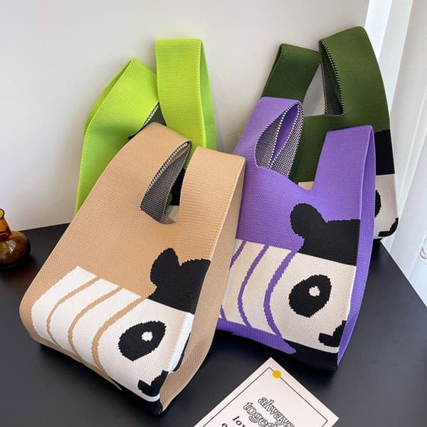 Knit Handbag Kangaskassi VILLA purple