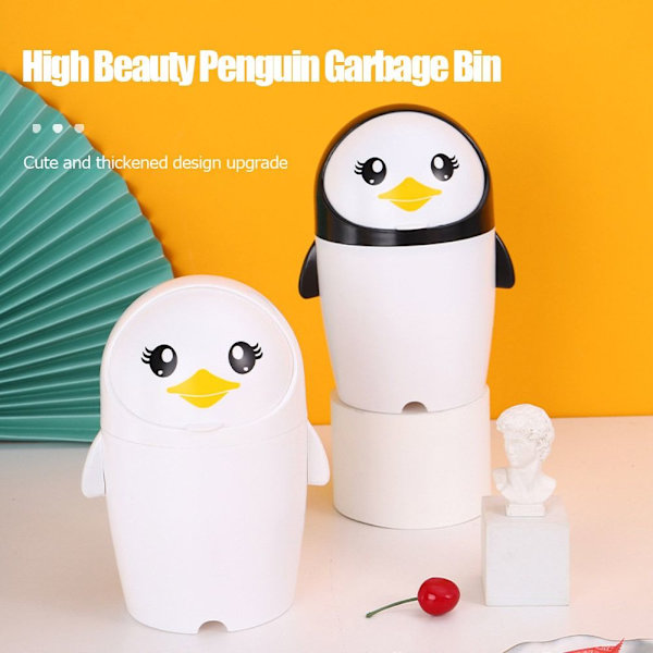 Desktop søppelbøtte Penguin søppelbøtte HVIT White