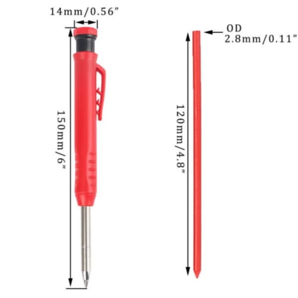 Solid Carpenter Pencil Träbearbetningsmärkning Mekanisk Kit