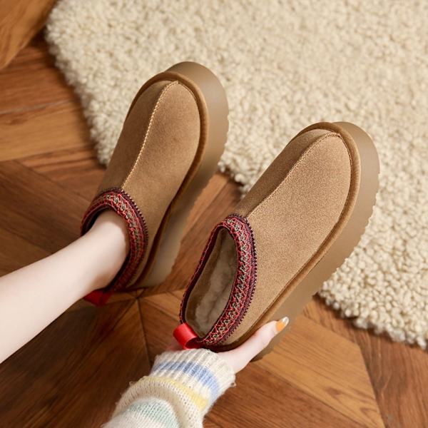 Plattformstofflor Fleecetofflor KHAKI 41 Khaki 41