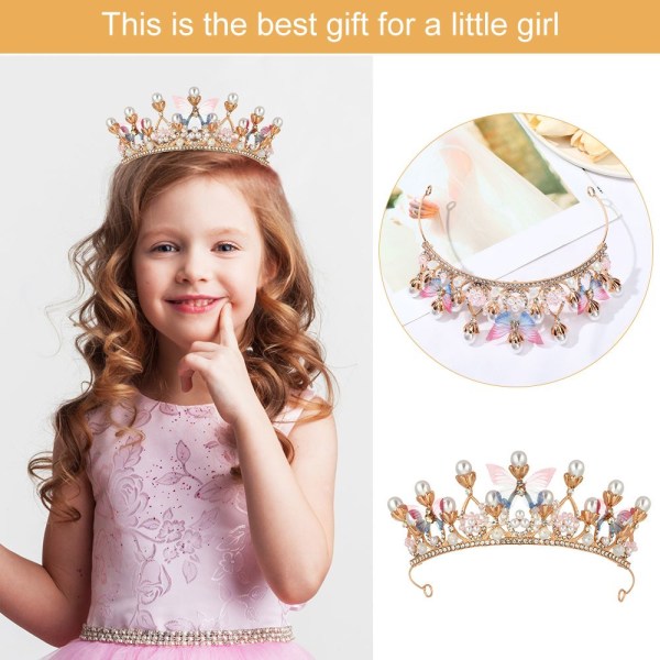 Princess Crown för flickor, födelsedag Crystal Crown