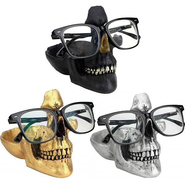 Skull Brilleholder Skelet Opbevaringsstativ SORT black