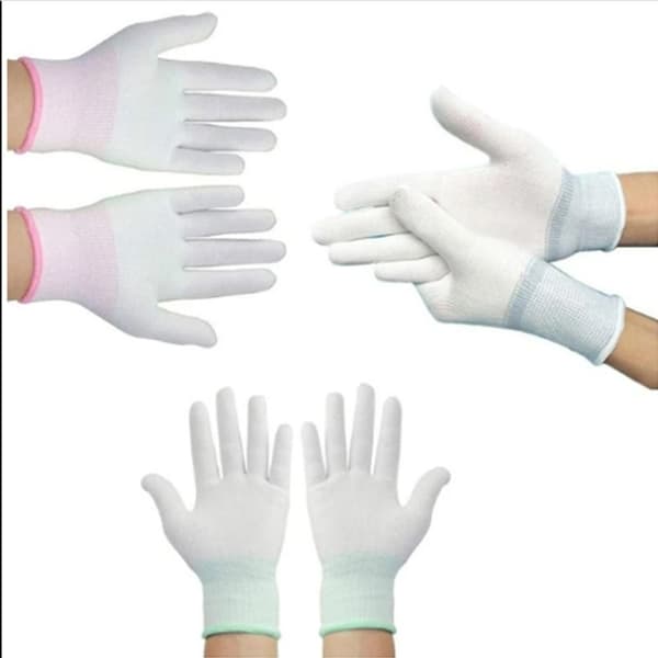 6 Stk Karbonfiberhansker Fingerdipping GRÅ Gray