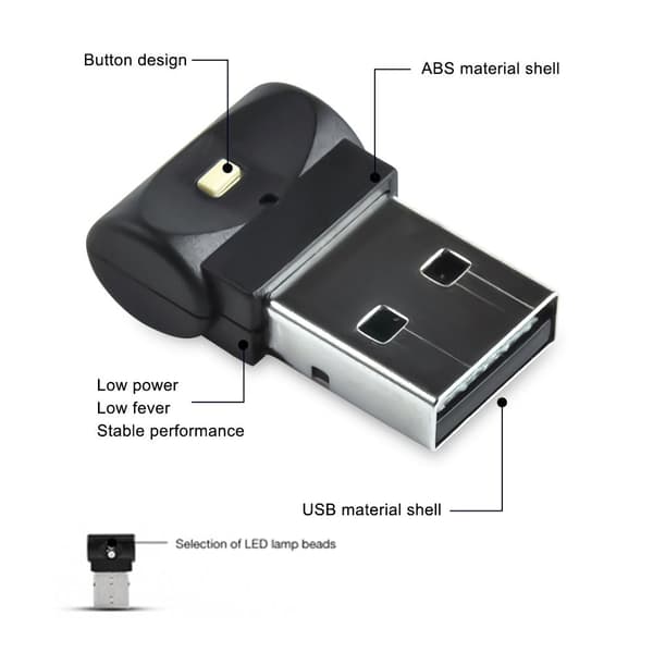 2 Stk Bil Atmosfære Lys Auto Lamper Ambient Lighting