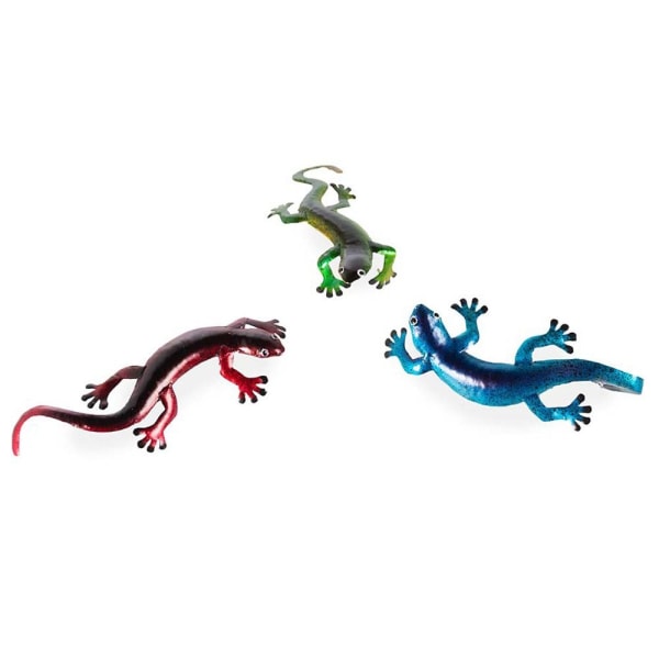 Metall Gecko Konstdekoration Utomhus Trädgård BLÅ Blue