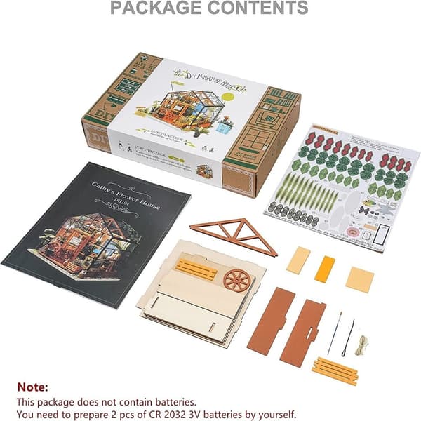Miniatyr Dockskåp DIY Stuga Trä Dockhus Kit