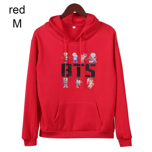 BTS Hoodies Hösttröjor RÖD M red M