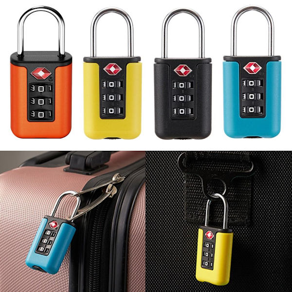 TSA Customs Code Lock Bagage Lösenordslås SVART Black