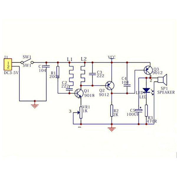 Metalldetektor gjør-det-selv-sett Elektronikksett Elektronikkmodul