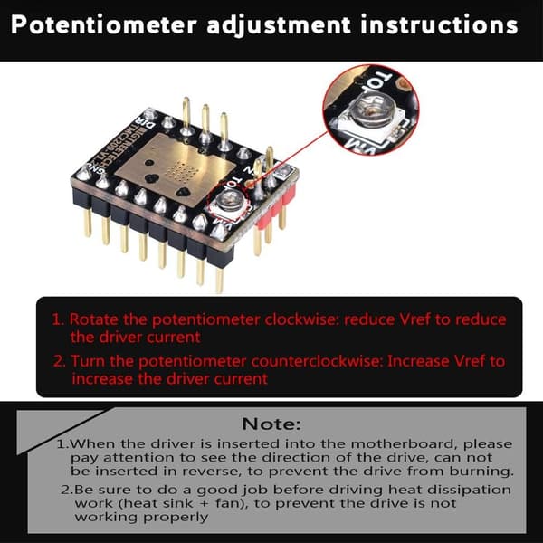 TMC2209 Trinnmotordrivermodul 3D-skriverkontrollkort