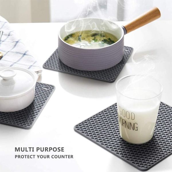 Silikonunderlagsmatte for varme gryter og panner SVART SQUARE SQUARE Black Square-Square