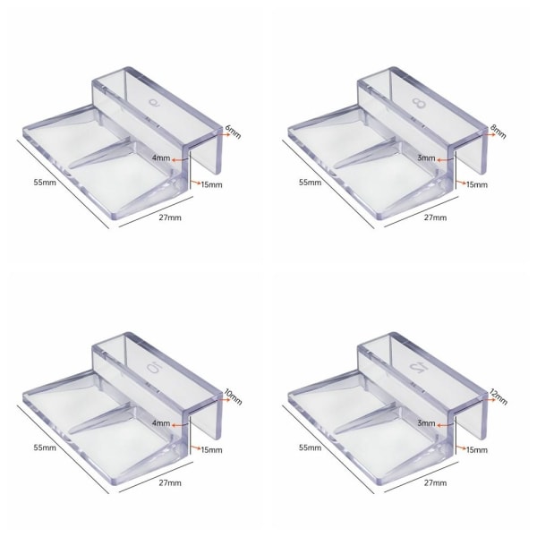 10 stk. akvariebeslag Akvariumstøtte 10MM10STK 10STK 10mm10Pcs