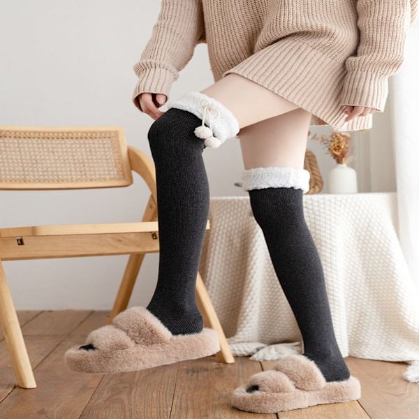 Pehmohousut Vasikkasukat TUMMANHARMAA POLVEN YLI POLVEN YLI dark grey over knee-over knee