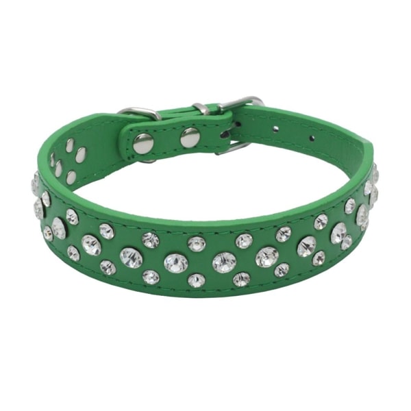 Flash Rhinestone Pet Collar Pet Crystal Neck Sæt GRØN green