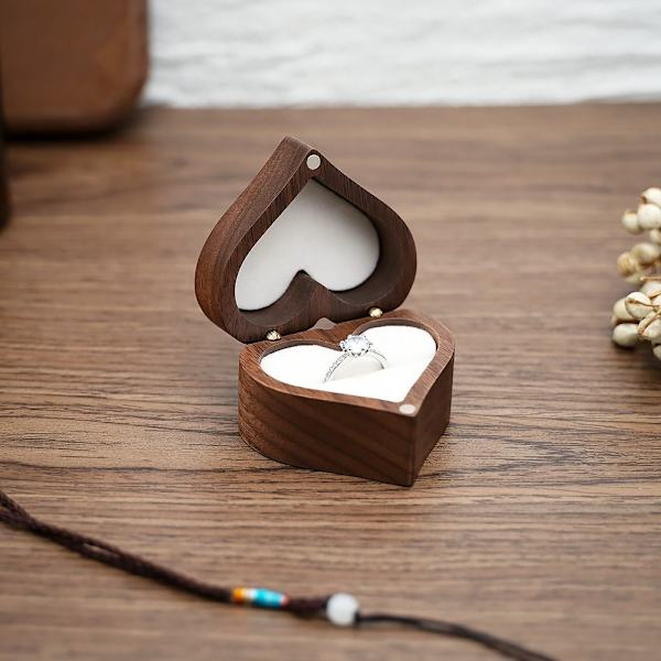 Smykkeskrin Ring Oppbevaringsboks SVART ENKEL SINGEL black single-single